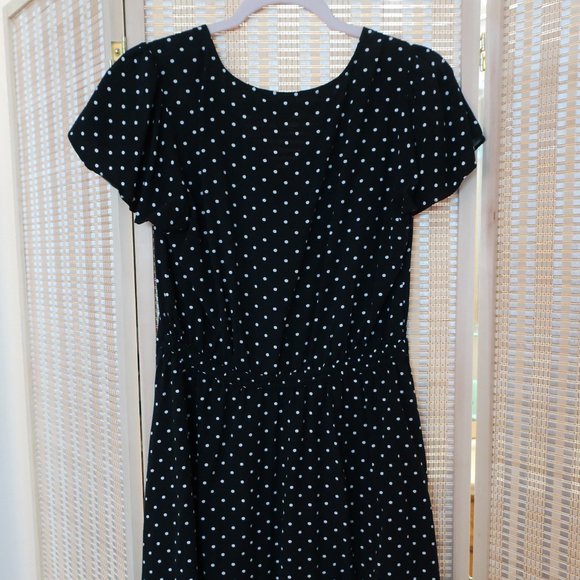 Old Navy Black Polka Dot Dress - Picture 3 of 5